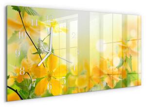 Skleněné hodiny horizontální Květiny zsppb-60x30-00295257