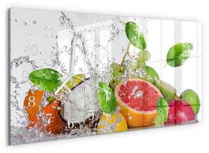 Skleněné hodiny horizontální Ovoce na vodě zsppb-60x30-00295264