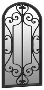 Zahradní zrcadlo černé 70 x 30 cm železo do exteriéru