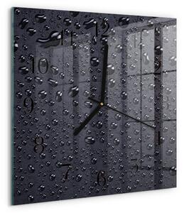 Skleněné hodiny na stěnu Kapky zskc-30x30-00180555