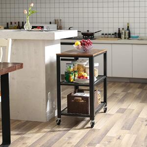 VASAGLE, Kuchyňský odkládací stolek 60x40x78 cm | přírodní