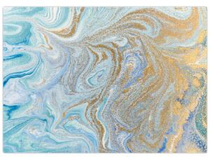 Skleněný obraz - Modrý mramor (70x50 cm)