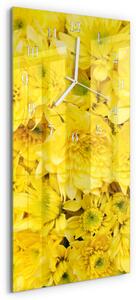 Skleněné hodiny vertikální Květiny zsppb-30x60-00082173
