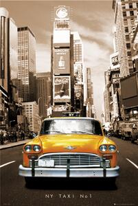 Plakát, Obraz - New York Taxi no.1 - sepia, (61 x 91.5 cm)