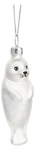 Skleněná ručně vyrobená vánoční ozdoba 9 cm Baby Seal – Sass & Belle
