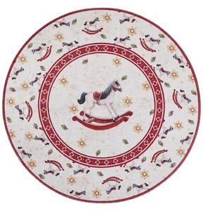 Villeroy & Boch, Kusový koberec Villeroy & Boch Toy's delight 106275 Cream, Red kruh, 160x160 (průměr) kruh, červená, obývací pokoj
