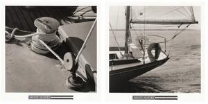 ART-STYLE Set obrázků 18x18, naviják & záď, rám bílý s patinou