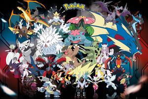 Plakát, Obraz - Pokémon - Mega, (91.5 x 61 cm)