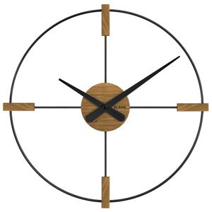 VLAHA Dřevěné černé hodiny VLAHA STUDIO vyrobené v Čechách VCT1052 (hodiny s vůní dubového dřeva a certifikátem pravosti a datem výroby)