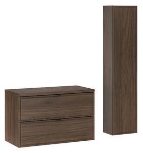 Comad Koupelnová sestava Villa s deskou a skříňkami 80 cm ořech