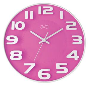 JVD Dětské růžové čitelné nástěnné hodiny JVD HA5848.3