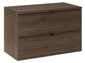 Comad Závěsná skříňka pod umyvadlo Villa s deskou 80 cm ořech
