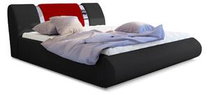 Manželská postel 140 cm Fabio (černá + červená) (s roštem a úl. prostorem). Vlastní profesionální přeprava až k Vám domů 1041650