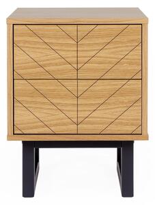 Noční stolek v dubovém dekoru Woodman Camden Herringbone