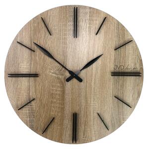 JVD Designové minimalistické hnědé dřevěné hodiny JVD HC38.2 (hodiny o průměru 500mm)