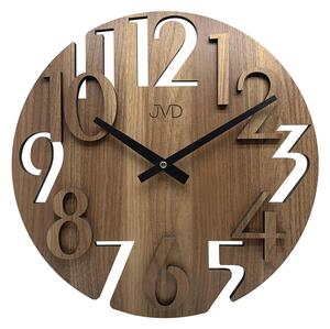 JVD Dřevěné nástěnné tiché hodiny JVD HT113.3 (dřevěné 3D hodiny)
