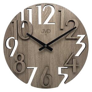 JVD Dřevěné nástěnné tiché hodiny JVD HT113.1 (dřevěné 3D hodiny)