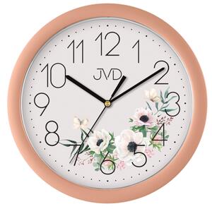 JVD Plastové dětské netikající tiché hodiny s květinovým vzorem JVD HP612.D9 (dětské hodiny s květinovým vzorem)