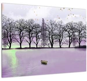 Obraz - Pramice na jezeře (70x50 cm)