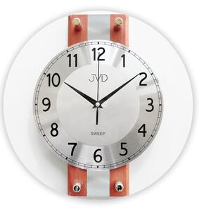JVD Netikající tiché dřevěné kulaté nástěnné hodiny JVD NS21052/41 (kulaté dřevěné tiché hodiny)