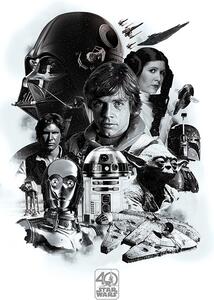 Plakát, Obraz - Star Wars - Montage (40th Anniversary ), (61 x 91.5 cm)