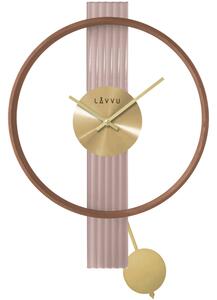 LAVVU Luxusní dřevěné hodiny ART DECO se zlatými detaily LCT4090