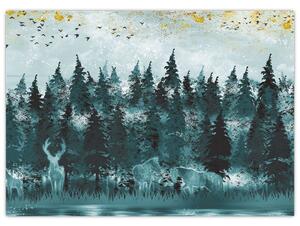 Obraz - Zvířata v lese (70x50 cm)
