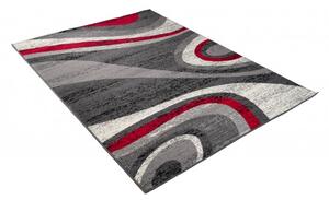 Makro Abra Kusový koberec CHEAP D317A tmavě šedý červený Rozměr: 150x300 cm