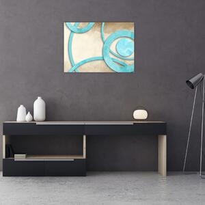 Obraz - Modré kruhy na aquarelu (70x50 cm)
