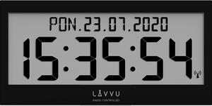 LAVVU Černé digitální hodiny s češtinou LAVVU MODIG řízené rádiovým signálem LCX0011