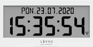 LAVVU Bílé digitální hodiny s češtinou LAVVU MODIG řízené rádiovým signálem LCX0010