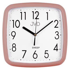 JVD Metalické hranaté nástěnné hodiny JVD sweep HP615.18 ROSE