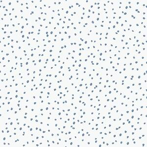 Vliesová dětská bílá tapeta s modrý puntíky - L99301 rozměry 0,53 x 10,05 m