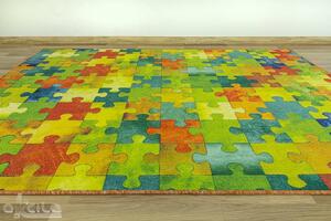 Betap Dětský kusový koberec Puzzle multicolor vícebarevný Rozměr: 150x200 cm