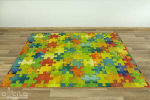 Betap Dětský kusový koberec Puzzle multicolor vícebarevný Rozměr: 200x200 cm