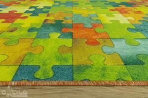 Betap Dětský kusový koberec Puzzle multicolor vícebarevný Rozměr: 100x200 cm