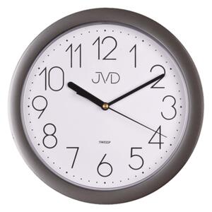 JVD Šedé plastové nástěnné netikající tiché hodiny JVD sweep HP612.14