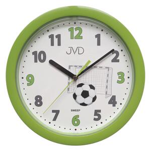 JVD Nástěnné zelené dětské hodiny s fotbalovými motivy HP612.D4