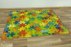 Betap Dětský kusový koberec Puzzle multicolor vícebarevný Rozměr: 100x200 cm