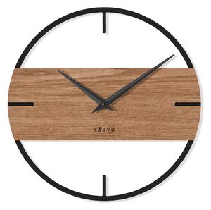 Továrna na čas LAVVU Stylové dřevěné hodiny LOFT v industriálním vzhledu LCT4010