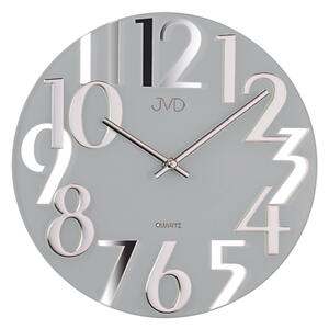 JVD Skleněné šedé nástěnné hodiny JVD design HT101.3