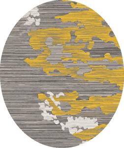 Makro Abra Kulatý koberec FIESTA 36304/37226 šedý žlutý Rozměr: průměr 100 cm