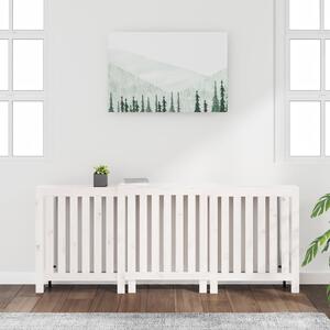 Kryt na radiátor bílý 210x21x85 cm masivní borové dřevo