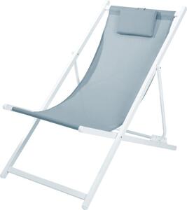 PROGARDEN Lehátko zahradní židle skládací bílá/modrá KO-FD4100190