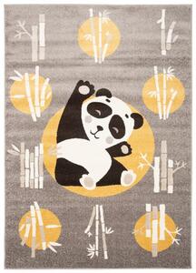 Dětský kusový koberec FIESTA 36314/37224 Míša Panda šedý žlutý Rozměr: 133x190 cm