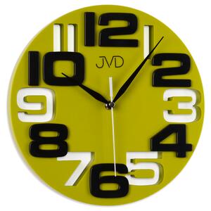 JVD Dětské netikající tiché zelenkavé nástěnné hodiny JVD H107.3