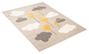Dětský kusový koberec FIESTA 36326/37224 Balónky Mráčky krémový šedý žlutý Rozměr: 160x230 cm