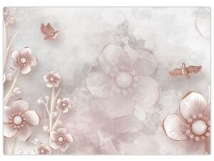 Obraz - Růžové květy (70x50 cm)