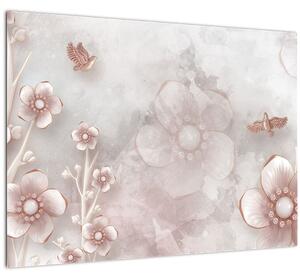 Obraz - Růžové květy (70x50 cm)