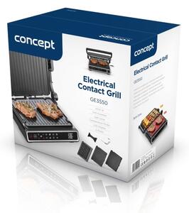Concept ge3550 - Kontaktní gril s teplotní sondou 2000W/230V černá